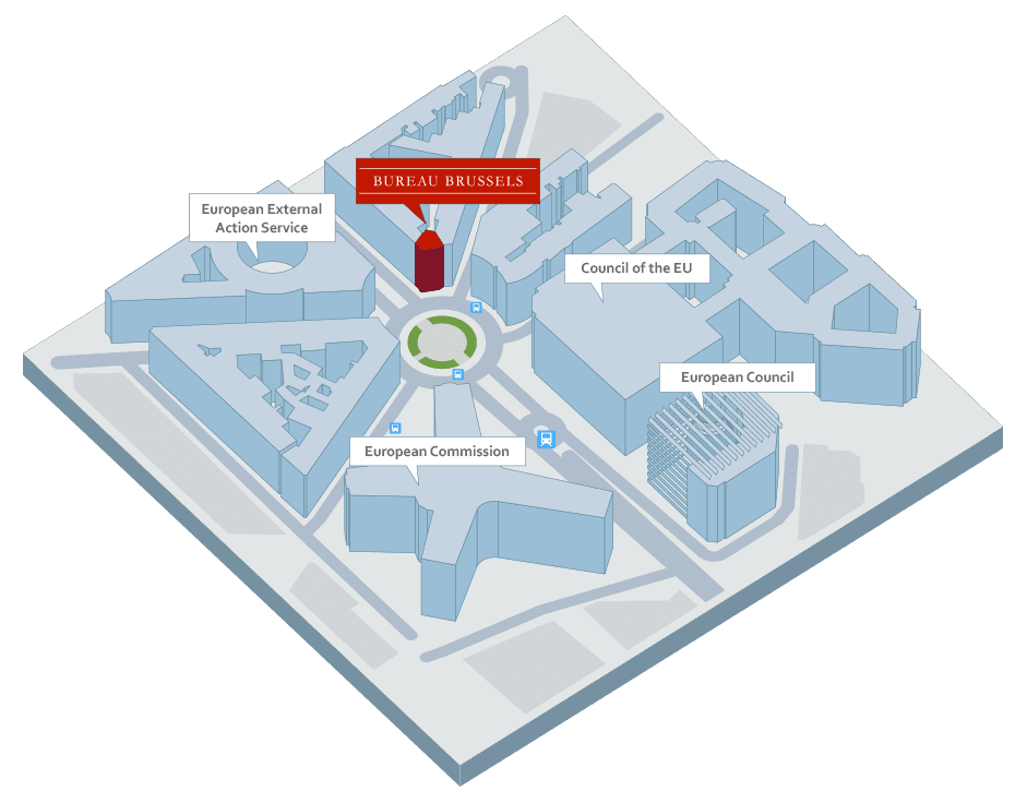 Map showing the RCTP office at Rond-point Robert Schuman in Brussels